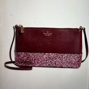 Kate Spade Flash  Burgundy and Pink Crossbody Bag